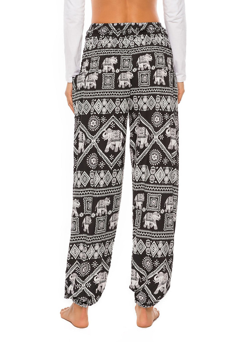 Wide-leg Bohemia Print Bloomers Yoga Pants