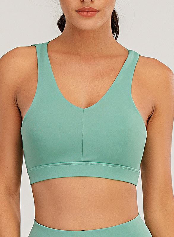 Solid Color Cross Back Women Sport Bra