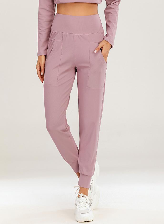 Women Casual Wide Waistband Ankle Tight Sport Pant