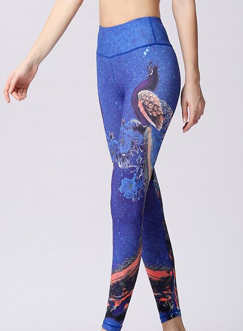 Special Butterfly Peacock Natural Print Women Sports Leggings