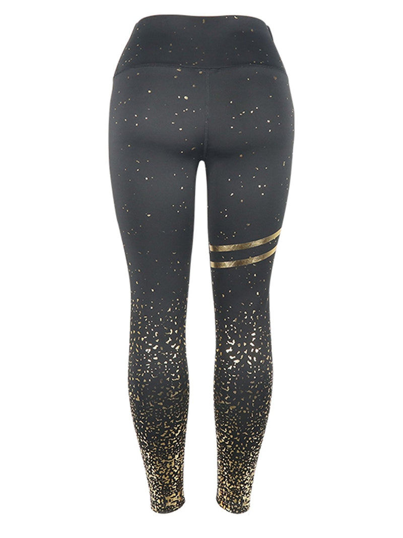 Bronzing High Waist Tummy Control Leggings-JustFittoo