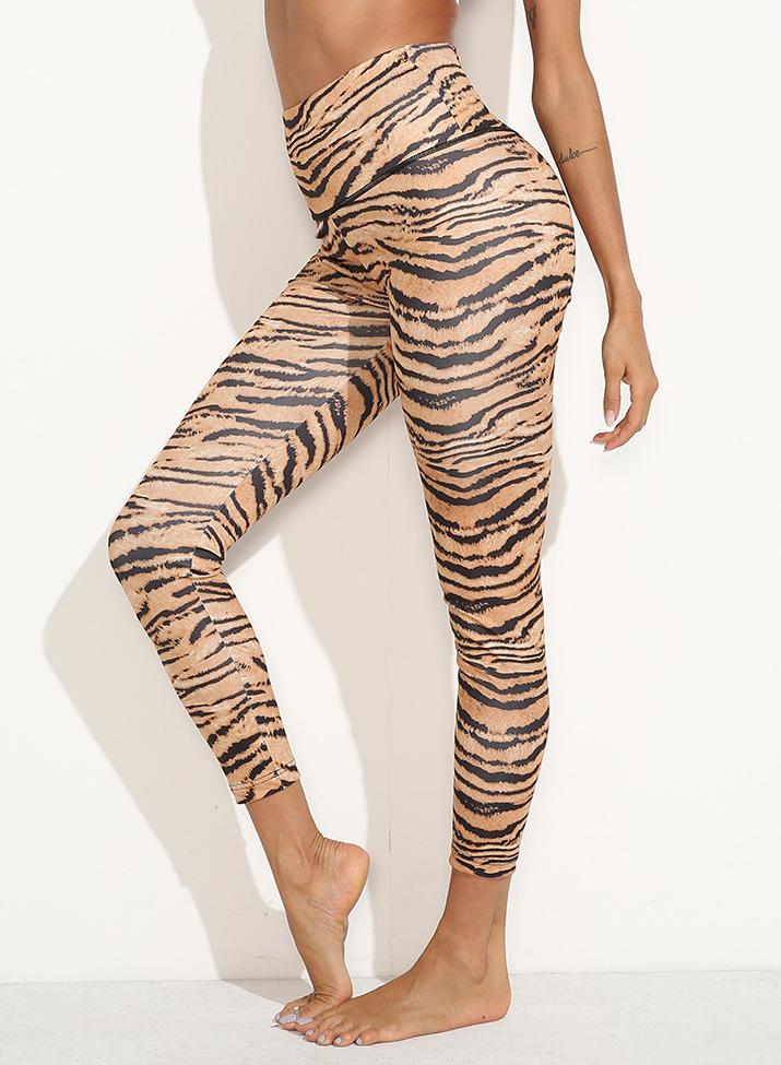 High Waist Leopard Women Ruched Sports Legging-JustFittoo