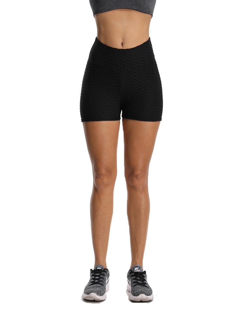 Textured Ruched Athletic Yoga Shorts