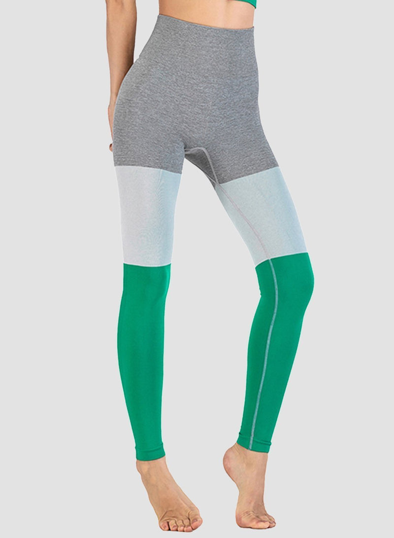 Three-tone Seamless Ultra Soft High Waisted Yoga Leggings-JustFittoo