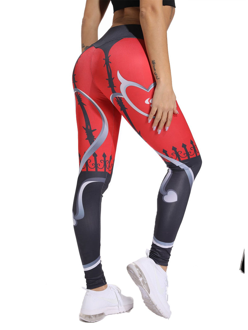 Fitness Tummy Control Floral Print Leggings-JustFittoo