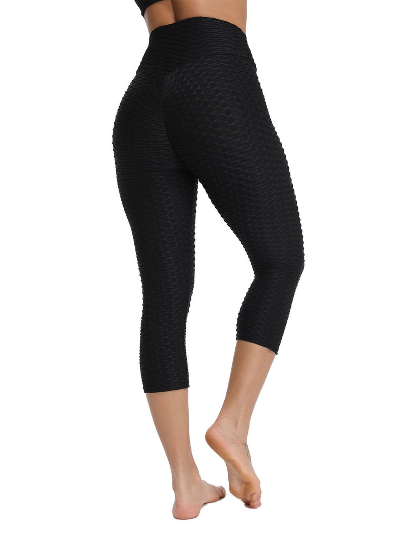 Form Fitting Textured Soft Workout Capris-JustFittoo
