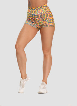 Women Fashion Tight Ruched Sports Shorts