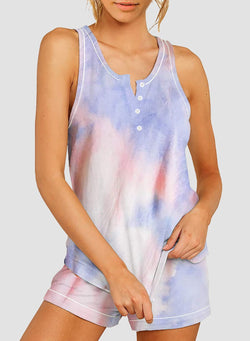 Tie-dyed V-neck Vest and Shorts