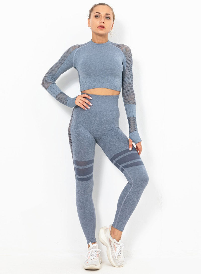 Women Long Sleeve Fitness Top and Legging-JustFittoo