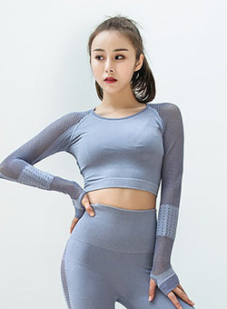 Soft Long Sleeve Cropped Sport Tops