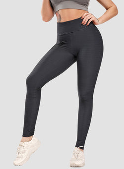 Multiple Color Stripe Textured Scrunch Women Leggings-JustFittoo