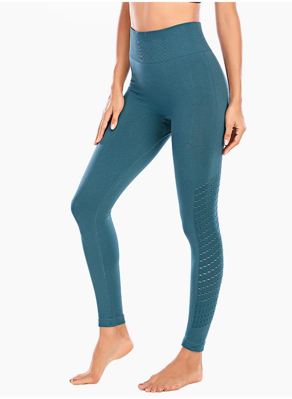 High Quality Solid Women Breathable Running Sports Leggings-JustFittoo