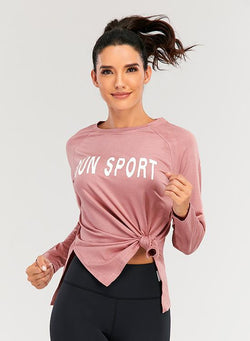 Women Round Neck Loose Casual Sport Shirt