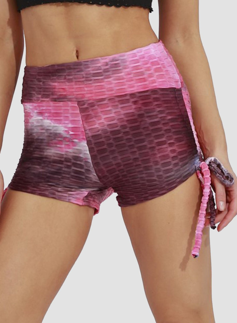 Textured Tie-dyed Push Up Shorts
