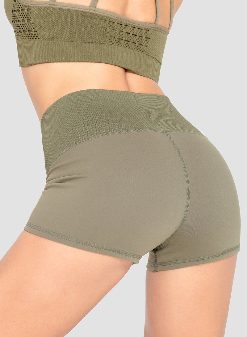 Knitted Rib Waistband High Elastic Shorts
