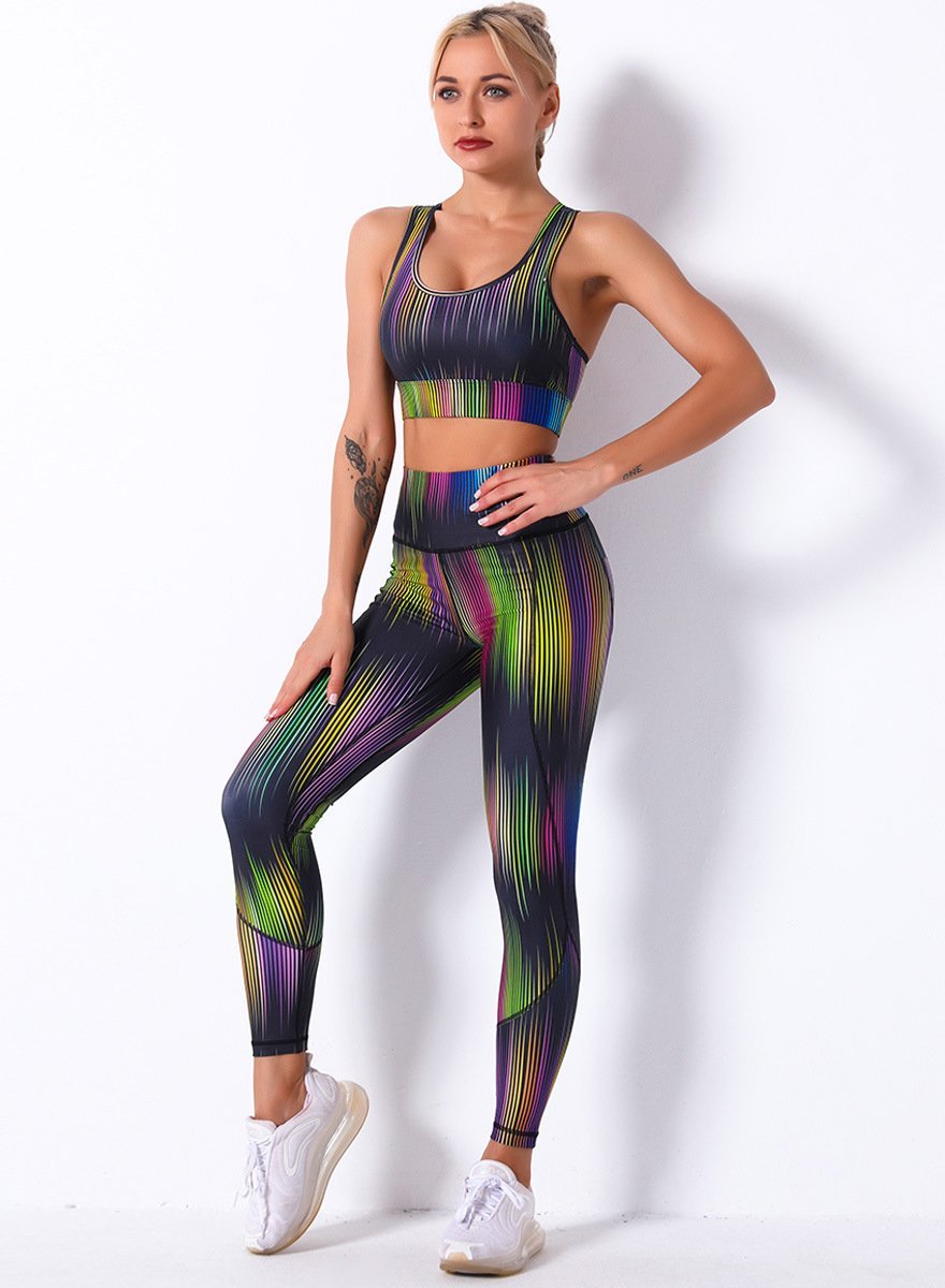 Breathable Print Women 2PCS Sport Bra and Legging-JustFittoo
