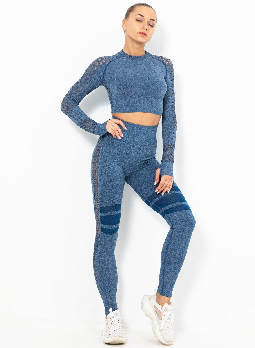 Women Long Sleeve Fitness Top and Legging-JustFittoo