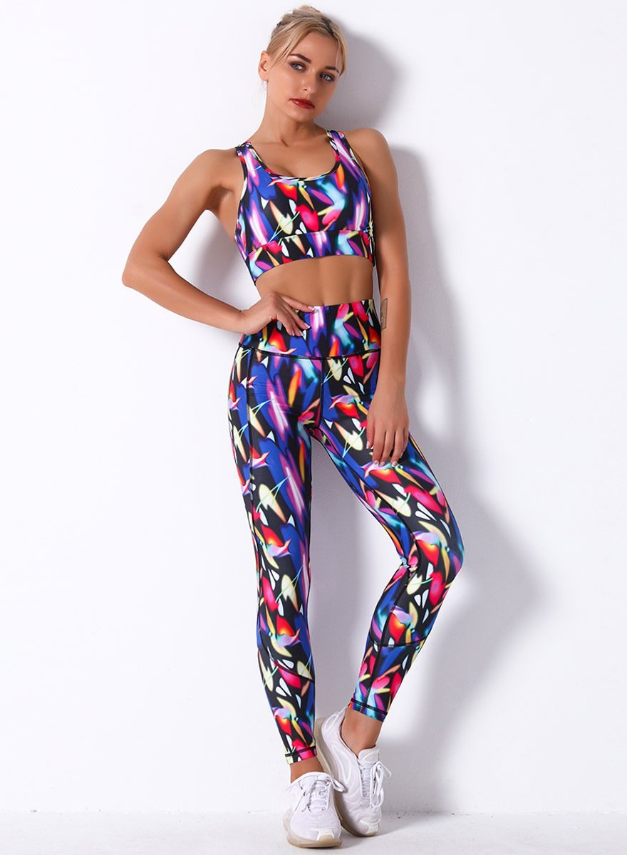 Breathable Print Women 2PCS Sport Bra and Legging-JustFittoo