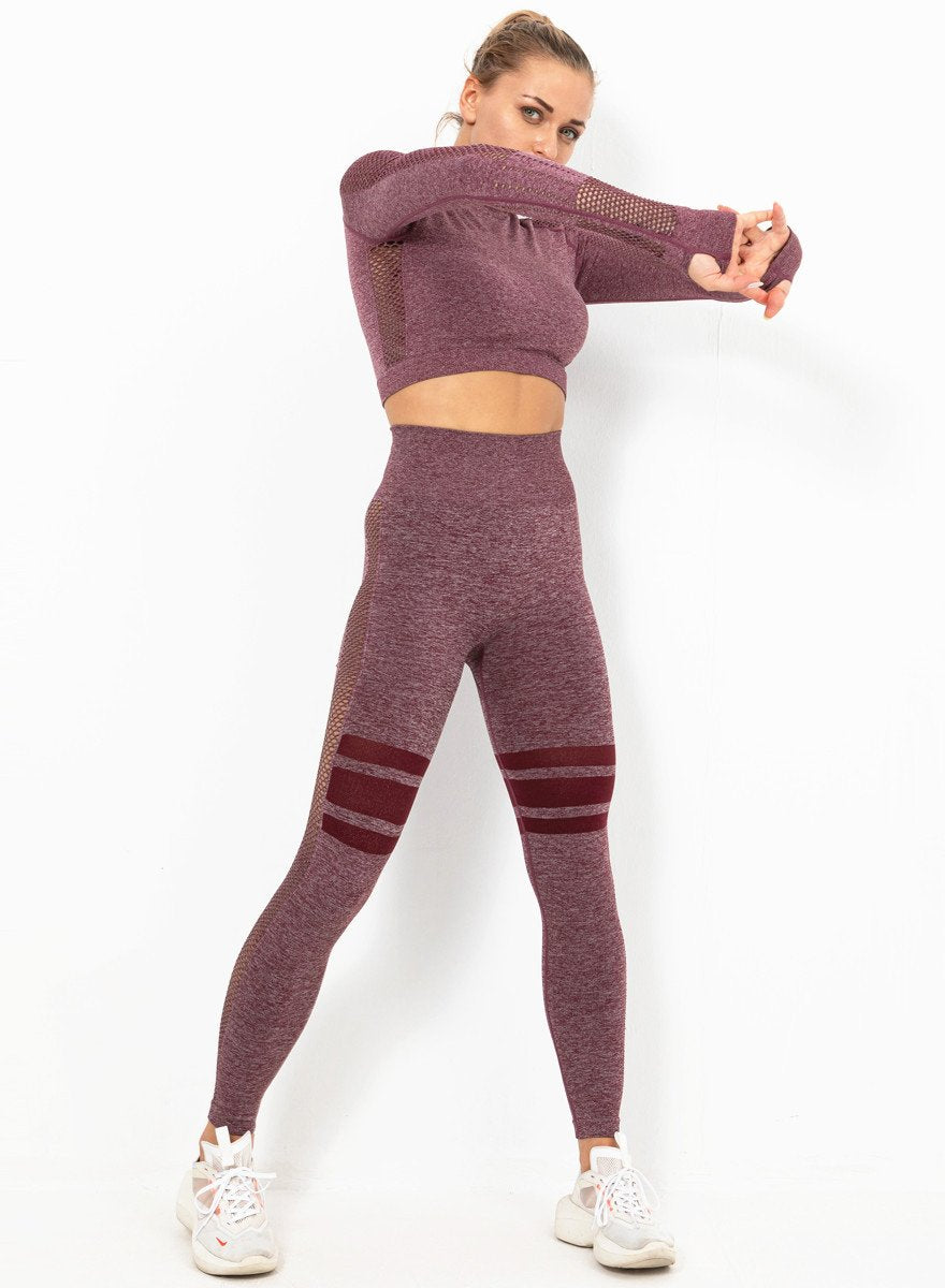 Women Long Sleeve Fitness Top and Legging-JustFittoo