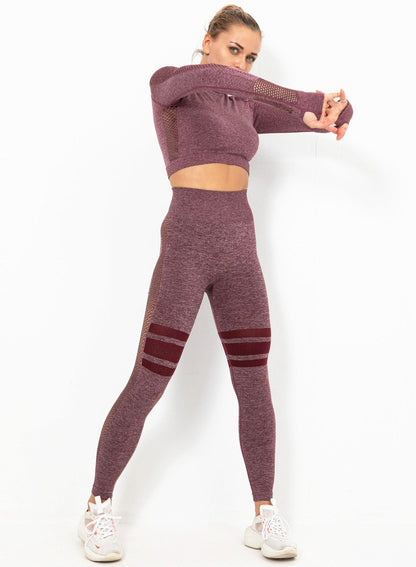 Women Long Sleeve Fitness Top and Legging-JustFittoo