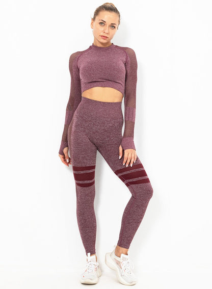 Women Long Sleeve Fitness Top and Legging-JustFittoo