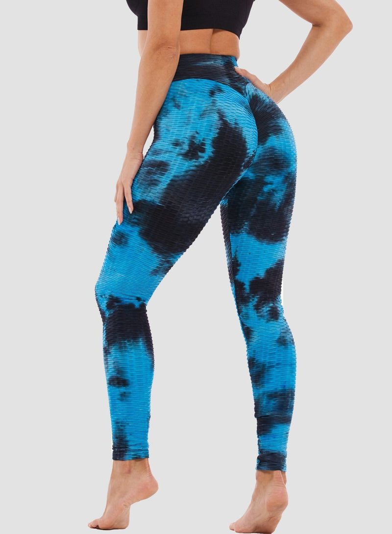 SEASUM Tie-dyed Textured Yoga Pants for Women