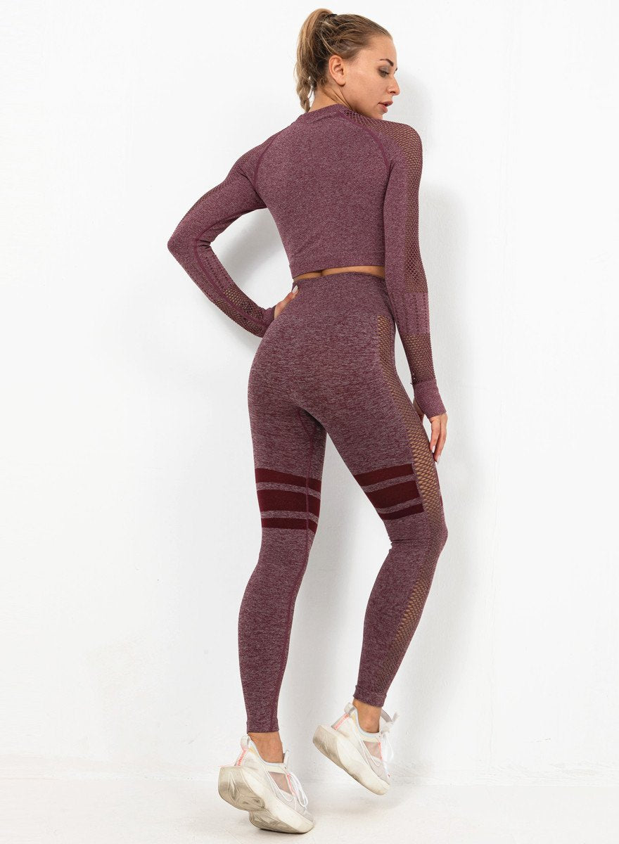 Women Long Sleeve Fitness Top and Legging-JustFittoo
