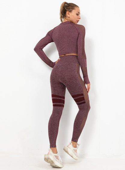 Women Long Sleeve Fitness Top and Legging-JustFittoo