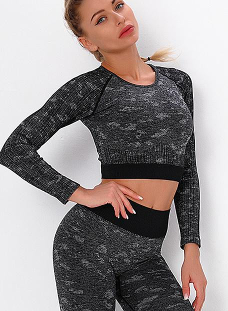 Seamless Women Fitness Long Sleeve Sports Top