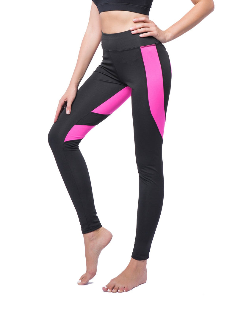 Contrast Color Heart-shaped Print Yoga Pants-JustFittoo