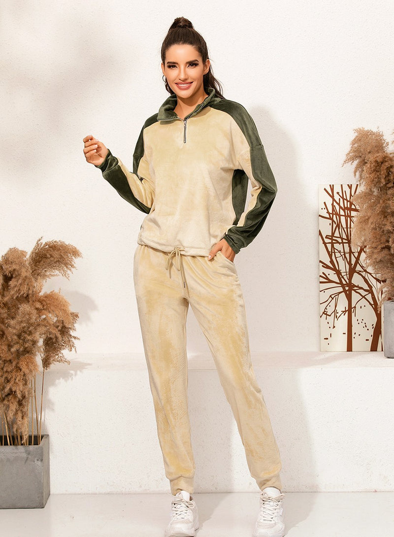 Winter Coral Fleece Women Casaul Hoodie Set