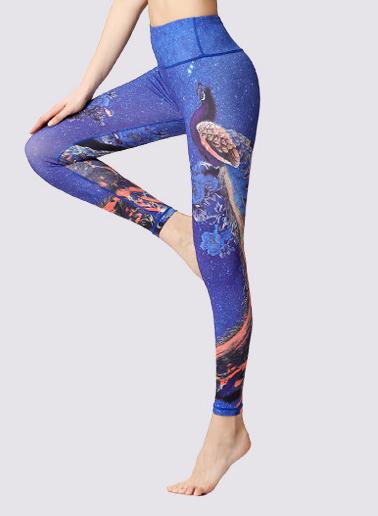 Special Butterfly Peacock Natural Print Women Sports Leggings