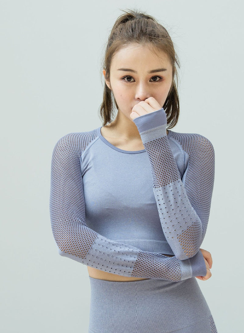 Soft Long Sleeve Cropped Sport Tops