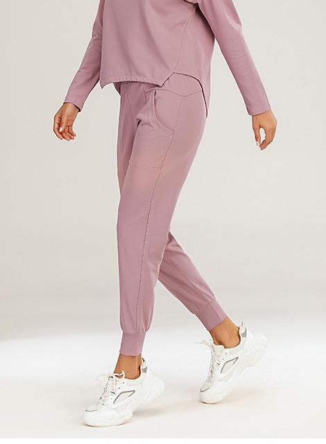 Women Casual Wide Waistband Ankle Tight Sport Pant