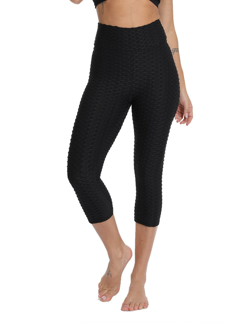 Form Fitting Textured Soft Workout Capris-JustFittoo