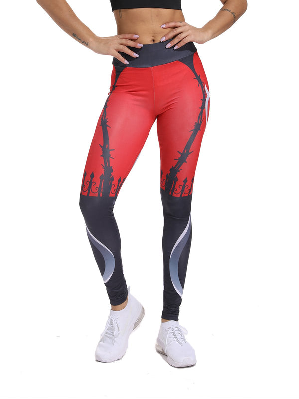 Fitness Tummy Control Floral Print Leggings-JustFittoo