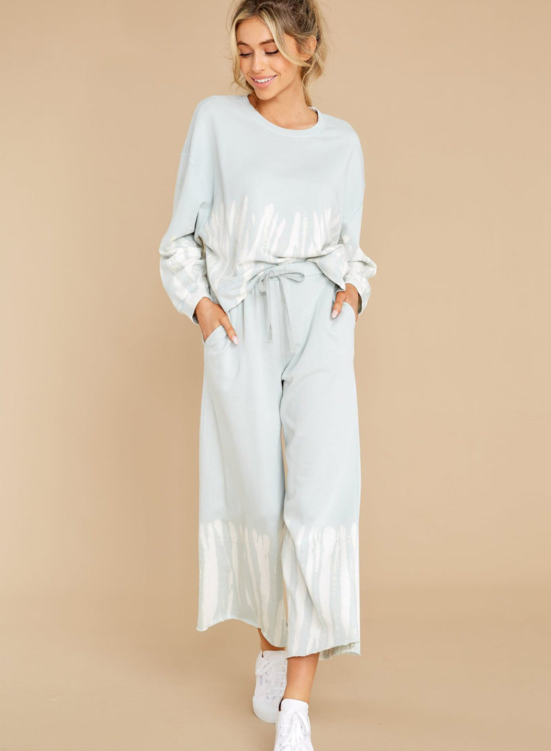 Women Long Sleeve Home Casual Wideleg Two Sets