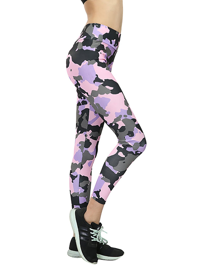 Camouflage Print Women Yoga Sport Leggings-JustFittoo