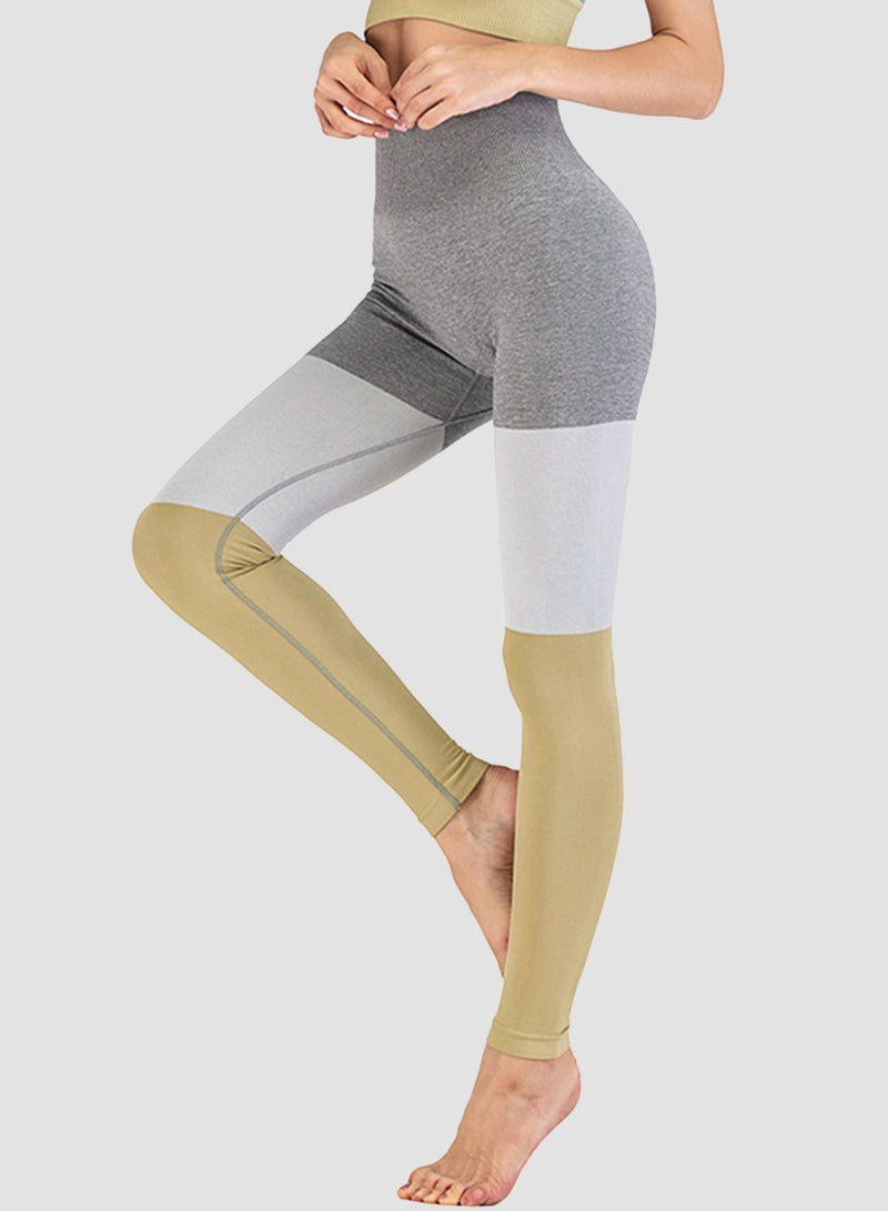 Three-tone Seamless Ultra Soft High Waisted Yoga Leggings-JustFittoo