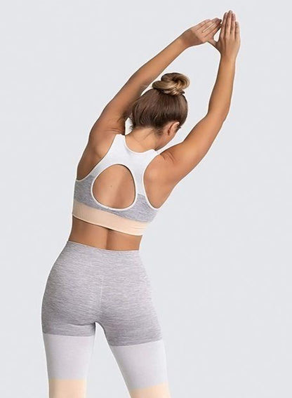 Fittoo Gym Seamless Leggings Three-tone Breathable Women Leggings
