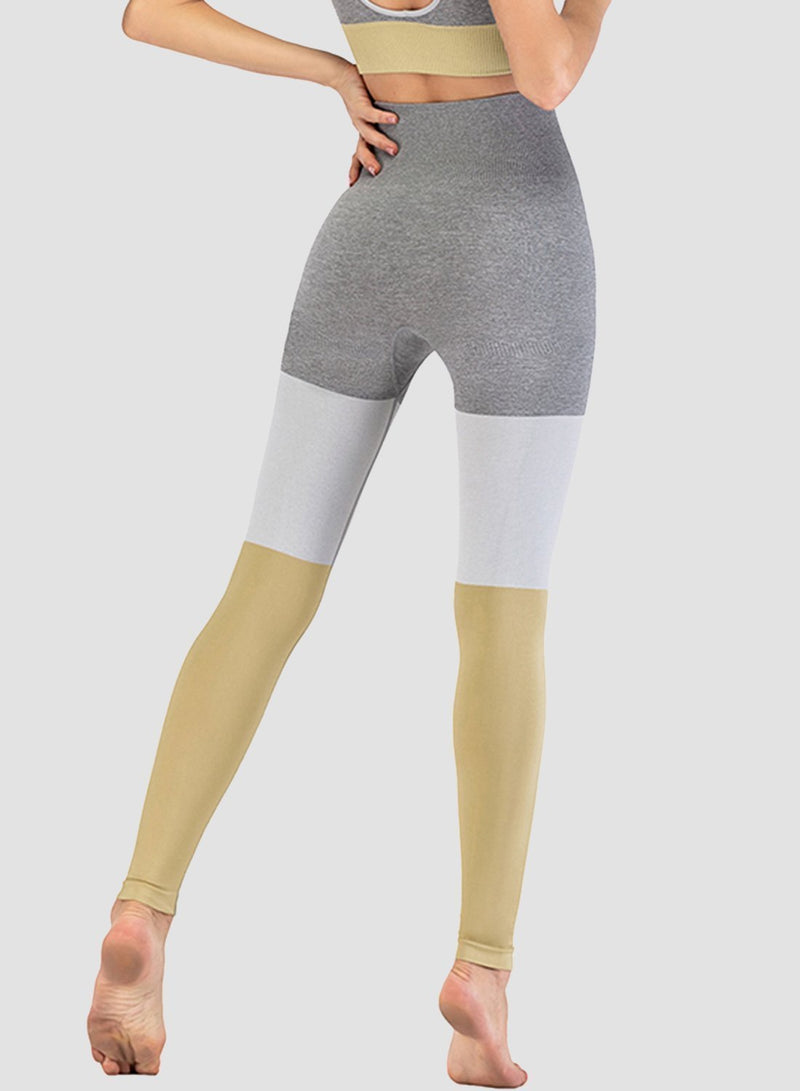 Three-tone Seamless Ultra Soft High Waisted Yoga Leggings-JustFittoo