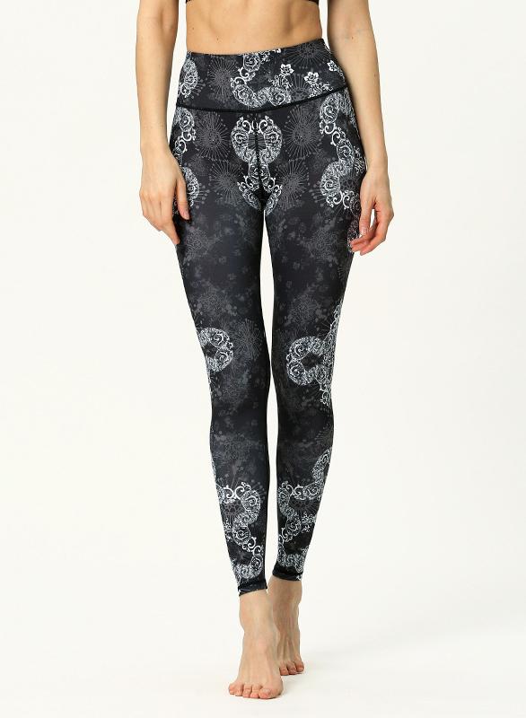 Black Print Summer Women Sports Legging-JustFittoo