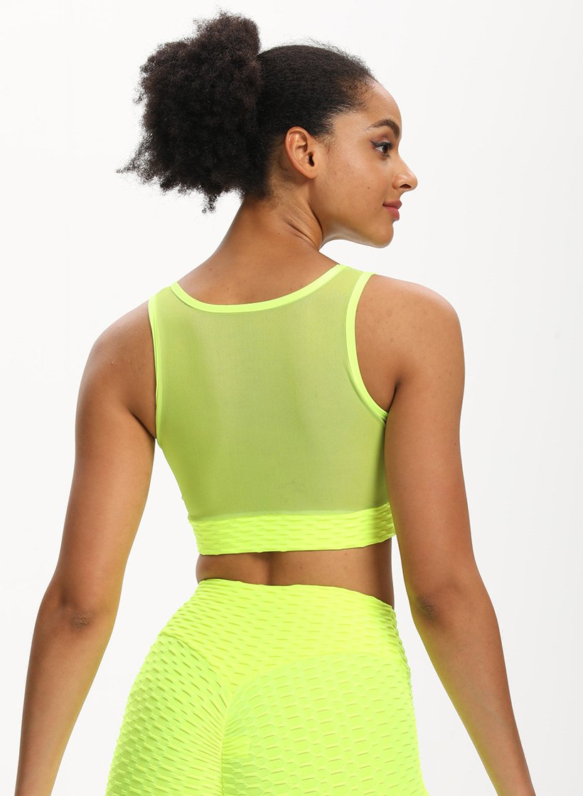 Sexy Mesh Split Jonit Women Fitness Sports Bra