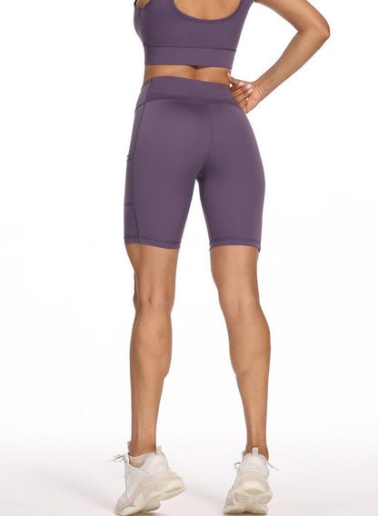 Women Solid Seamless Sports Shorts