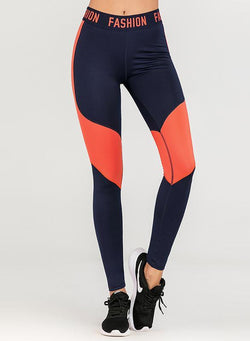 High Waist Women Contrast Color Sport Running Legging-JustFittoo