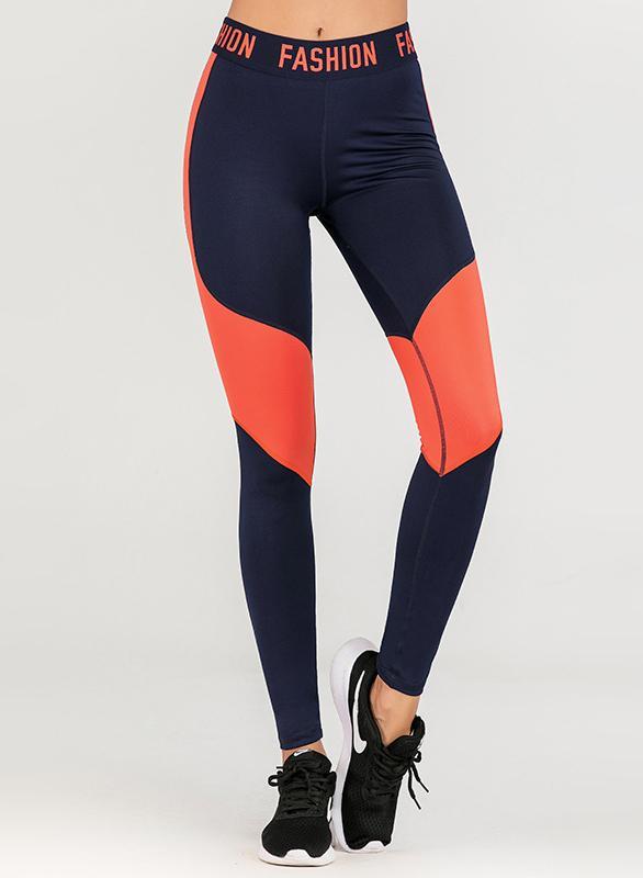High Waist Women Contrast Color Sport Running Legging-JustFittoo