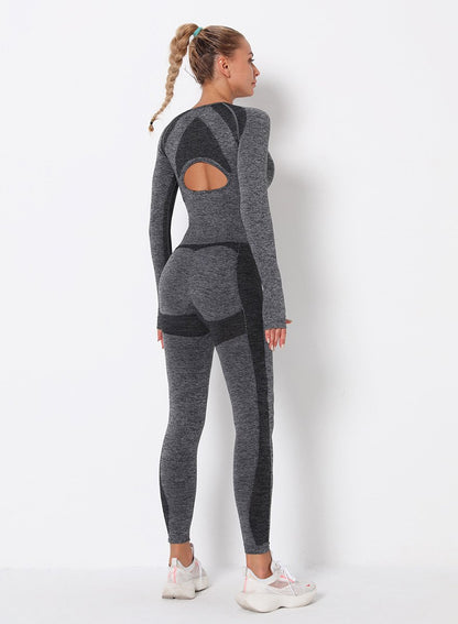 Women Long Sleeve Crop Sport Top and Legging-JustFittoo