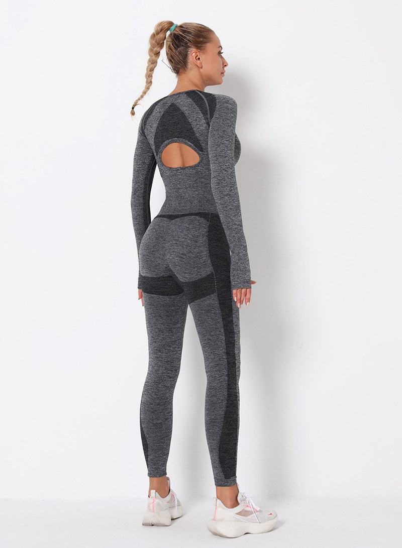 Women Long Sleeve Crop Sport Top and Legging-JustFittoo