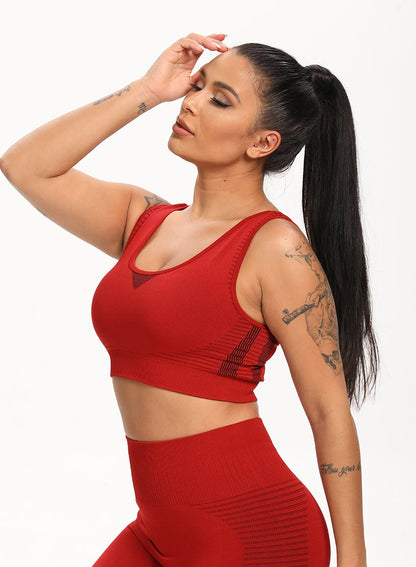 Solid Push-up Women Running Sports Bra
