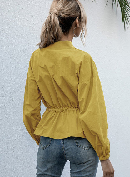 Women Body Shape Waist Tight Casual Coat